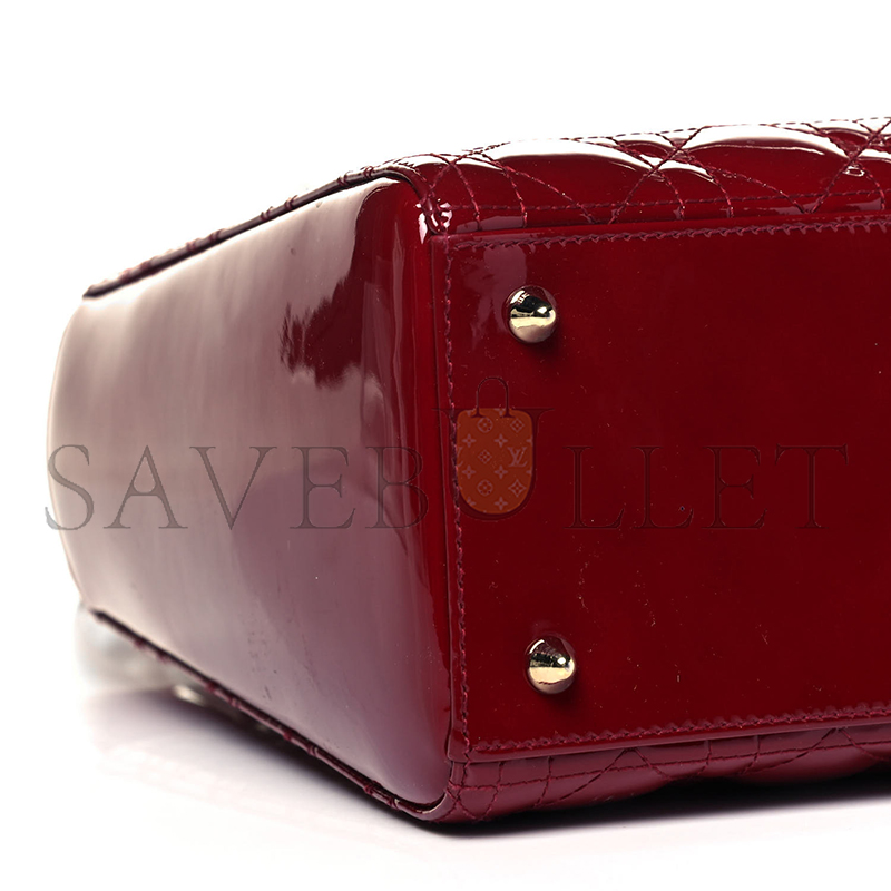 D*or patent cannage medium lady D*or burgundy red (24*20*12.7cm)